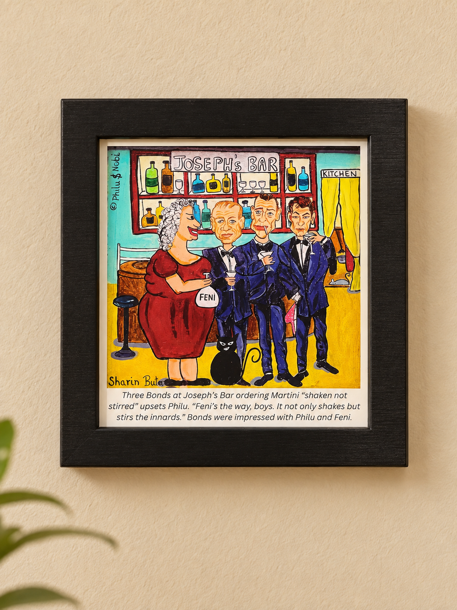 Goan Chic Philu Framed Comic Artwork | Souvenier From Goa