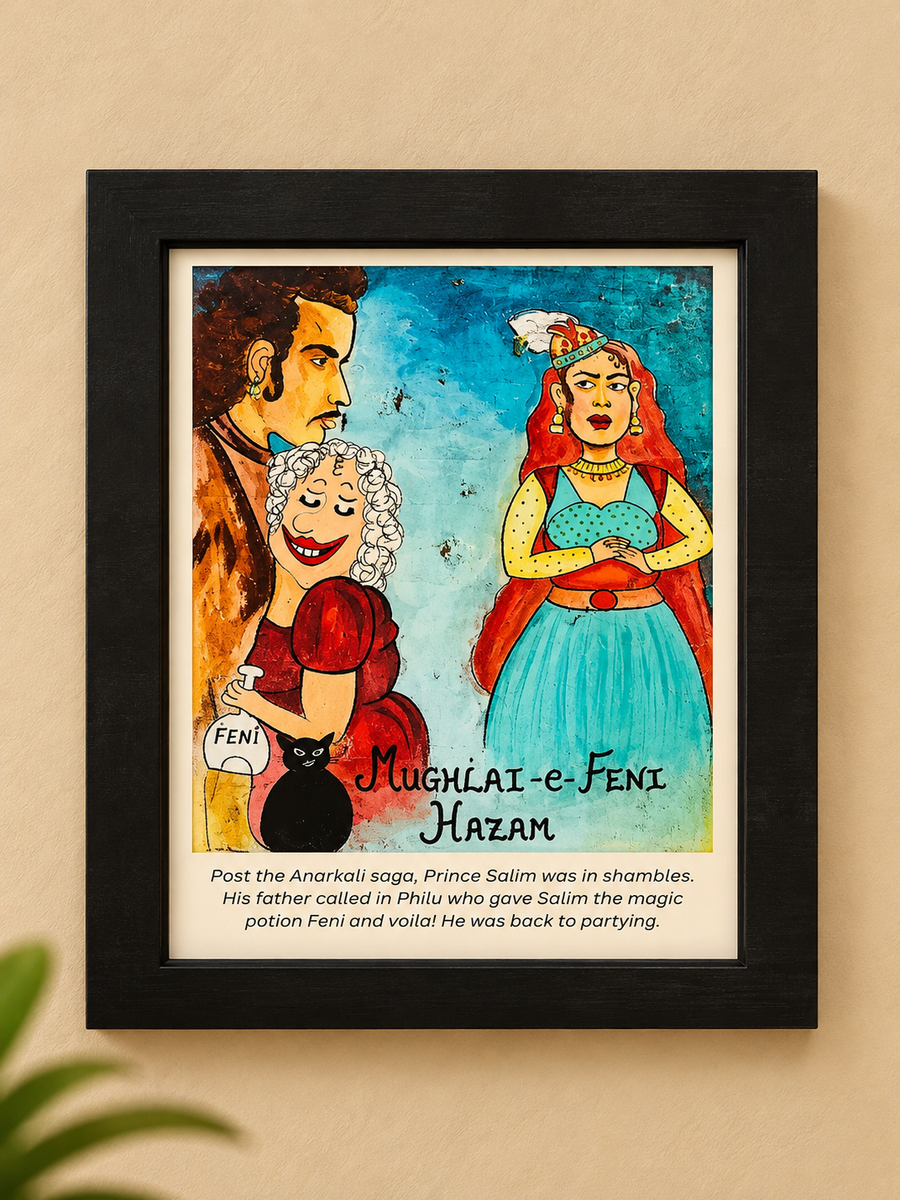 Goan Chic Philu Framed Comic Artwork | Souvenier From Goa
