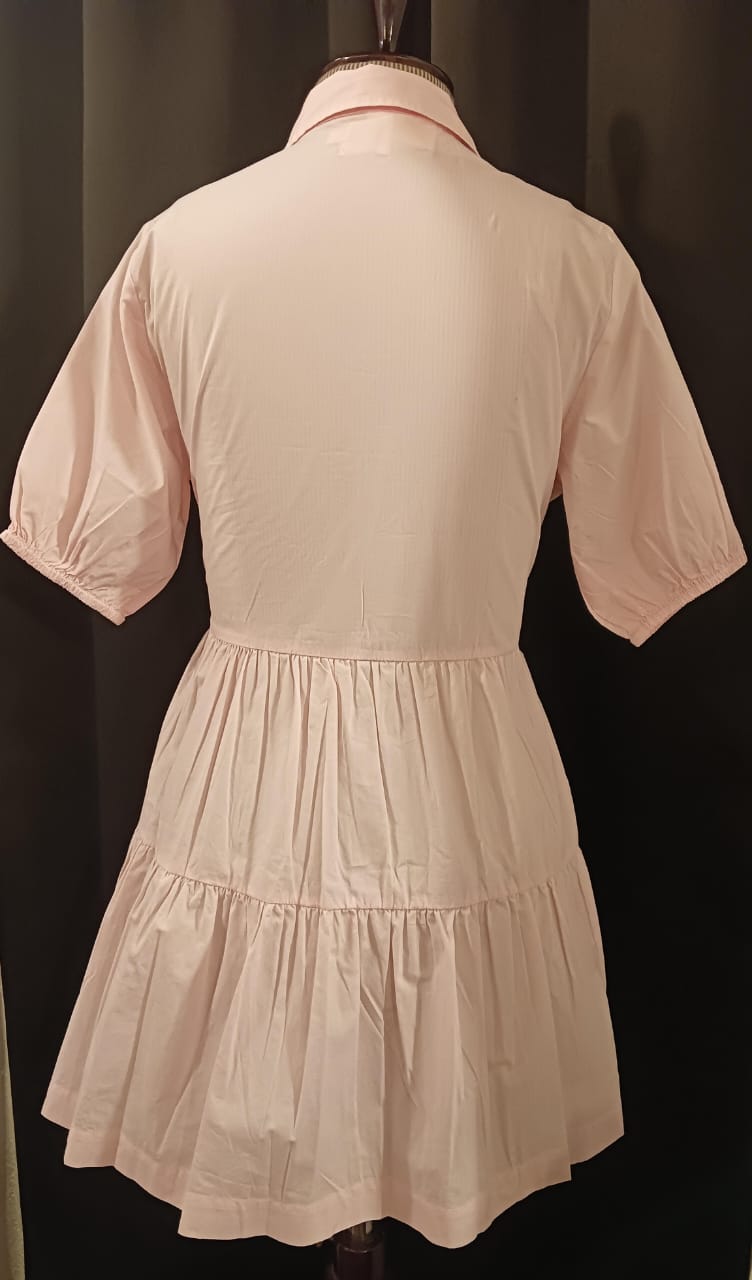 Tiered Cotton Dress-Peach