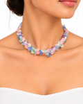 Pastel Gemstone Double Layer Necklace