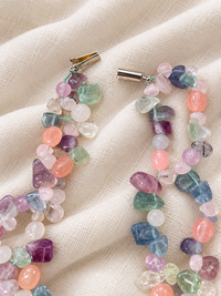 Pastel Gemstone Double Layer Necklace