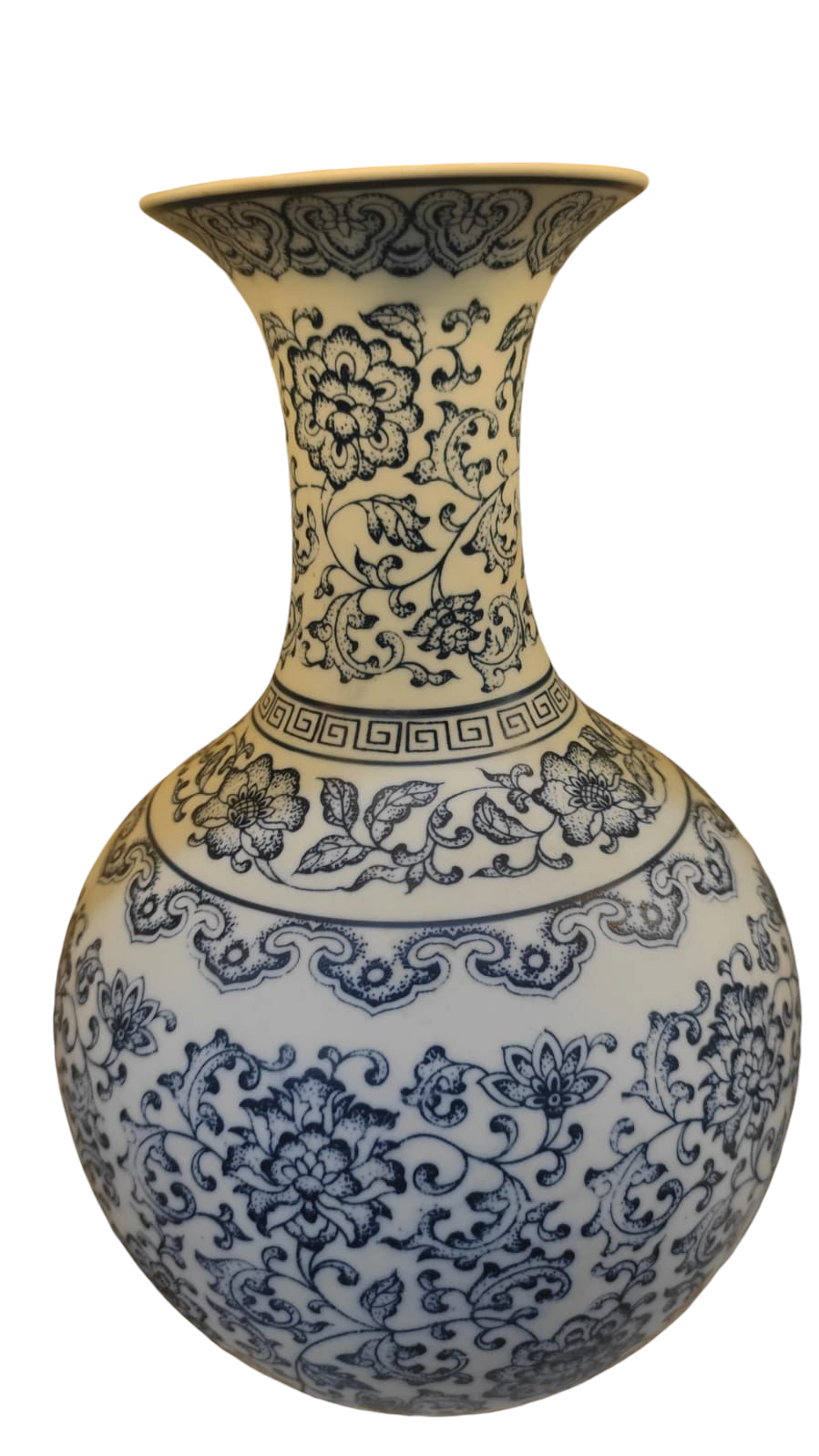 Blue Pottery White Vase