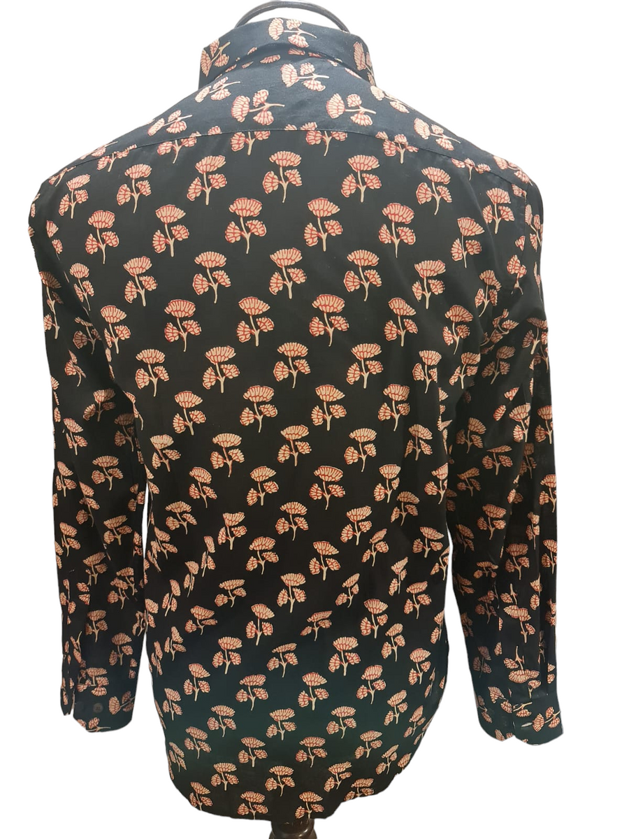 Midnight Bloom Cotton Shirt