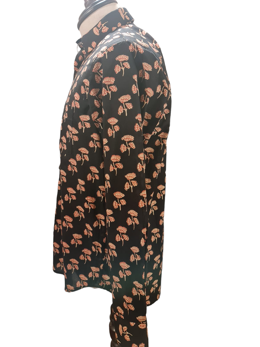 Midnight Bloom Cotton Shirt