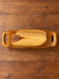 Rectangular Wooden Bowl With Two Handles