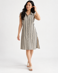 Linen Black & White Shirt Dress | Beach Dress