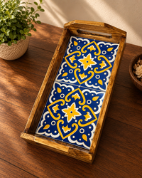 Wooden Tray With Azulejos Tile