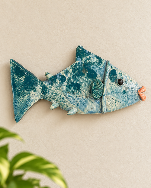 Glazed Ceramic Fish Wall Hanging