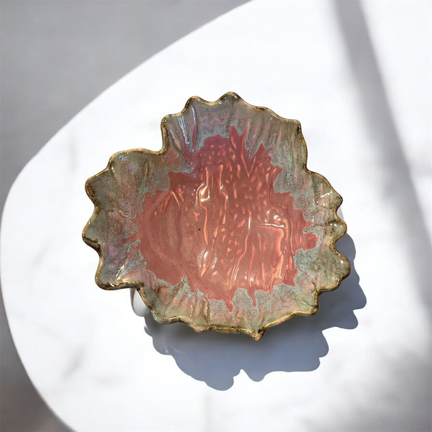 Ceramic leaf bowl.