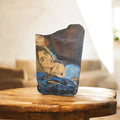 Mother mary with christ painting on wood.