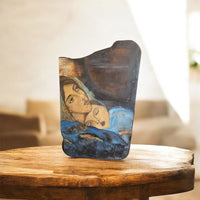 Mother mary with christ painting on wood.