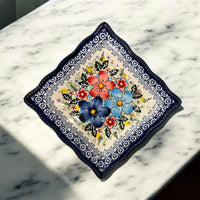 Square floral platter