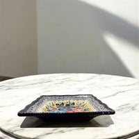 Square floral platter