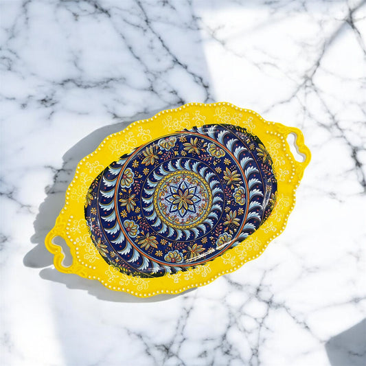 Yellow Oval Serving Tray