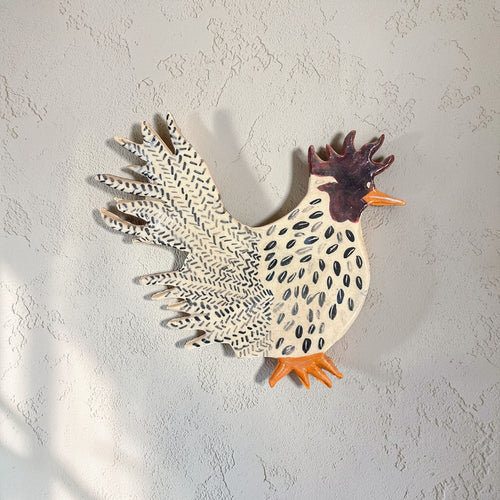Ceramic Rooster Wall Art.