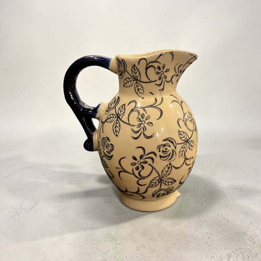 Indigo Bloom Ceramic pitcher.