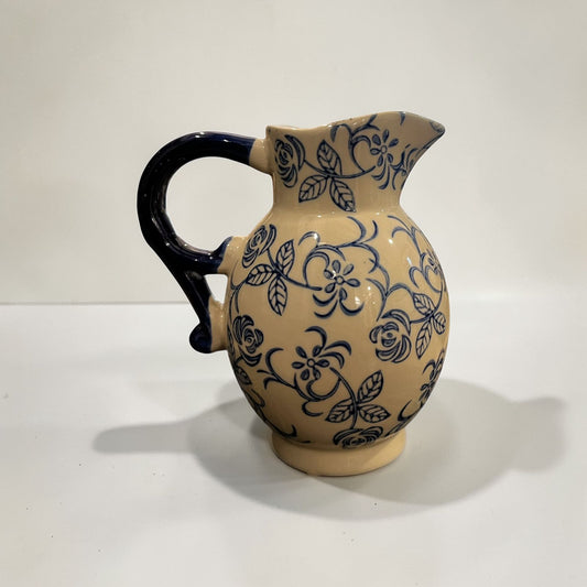 Indigo Bloom ceramic pitcher