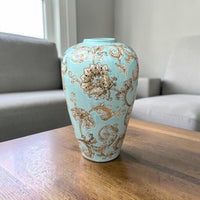 Azure Bloom Ceramic Vase