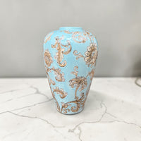 Azure Bloom Ceramic Vase
