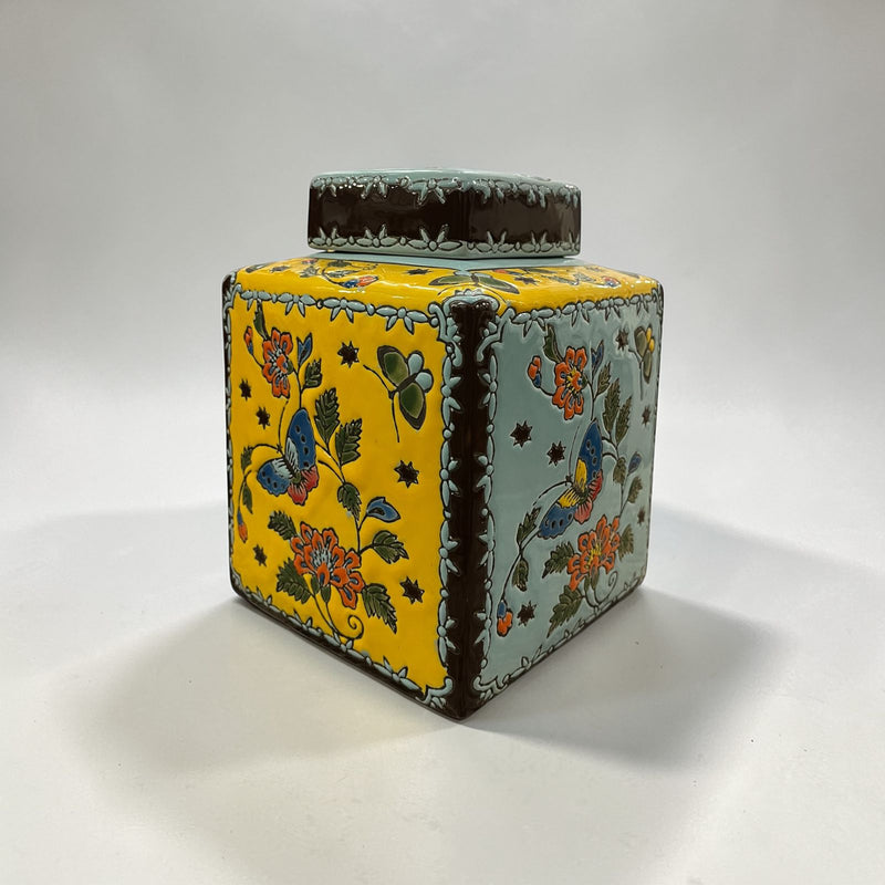 Colorful Butterfly Ceramic Jar