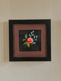 red rose embroidered wall art