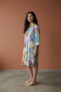 Floral Abstract Printed Shirt Dress