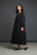 Midnight Black Tiered Dress