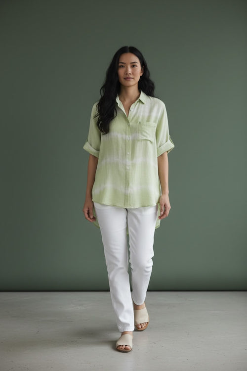 Lime green hand-dyed shirt