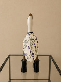 White Floral design wooden Duck