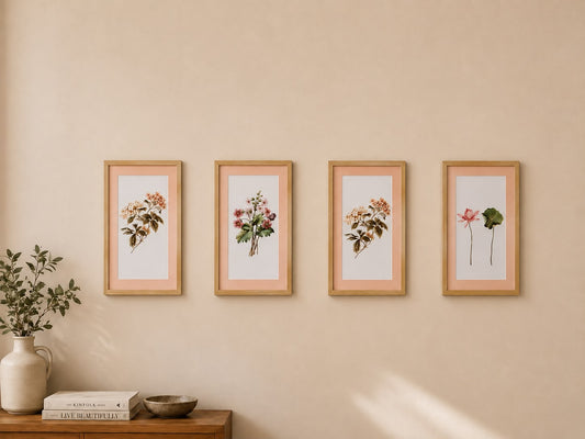 Handpainted Floral Pink Frames (each)