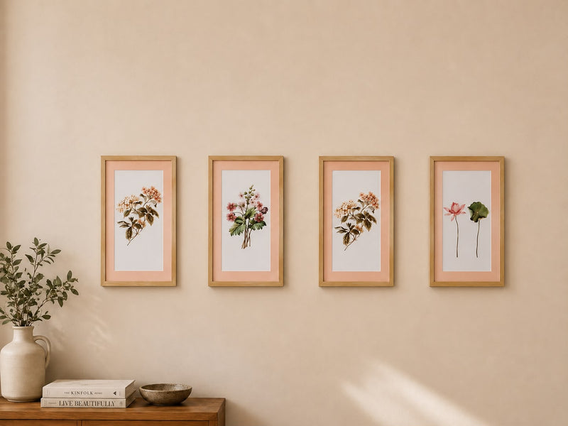 Handpainted Floral Pink Frames (each)