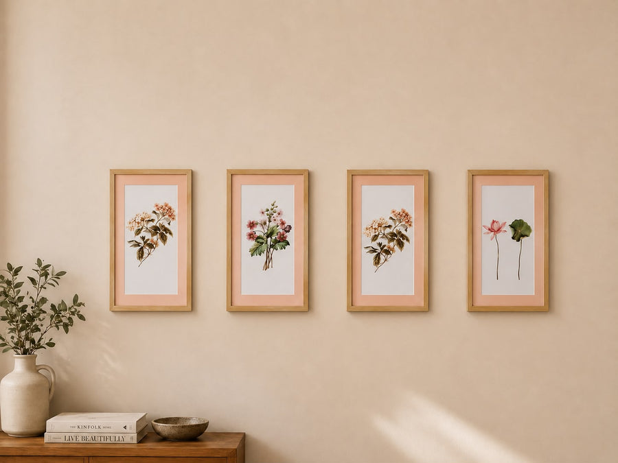 Handpainted Floral Pink Frames (each)