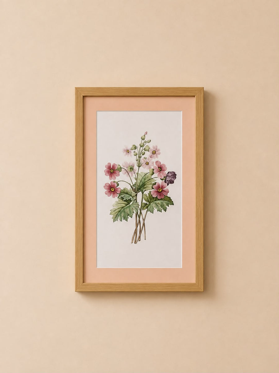 Handpainted Floral Pink Frames (each)