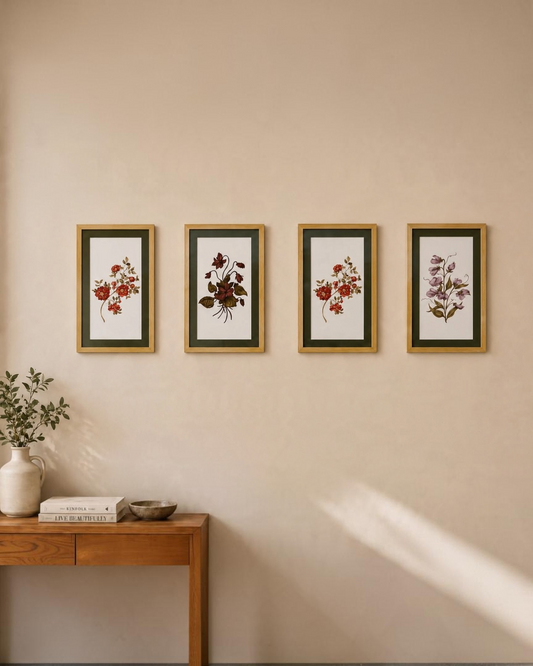 Handpainted Floral Green Frames (each)
