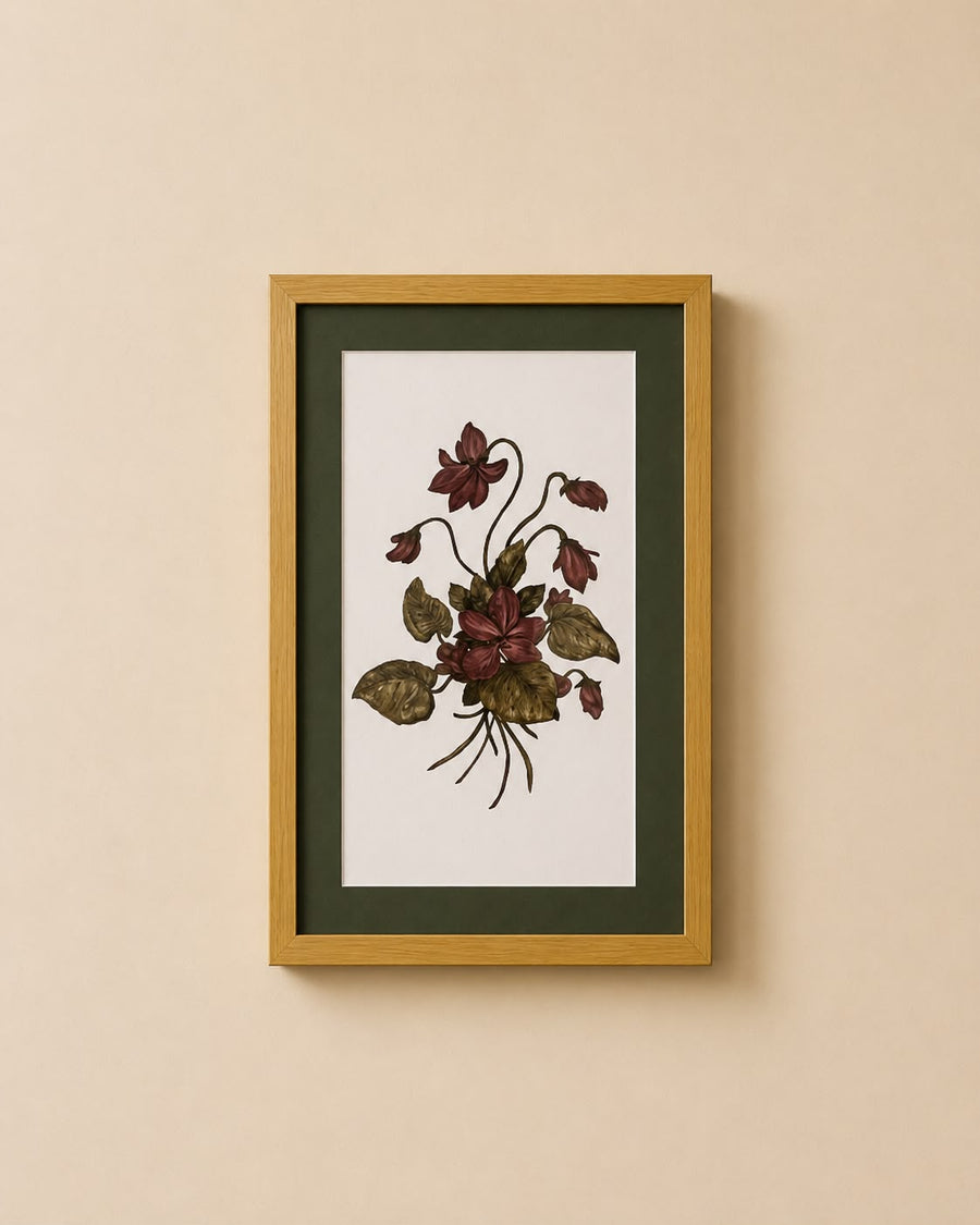 Handpainted Floral Green Frames (each)