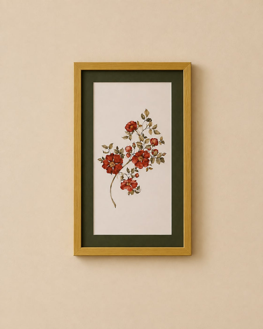 Handpainted Floral Green Frames (each)