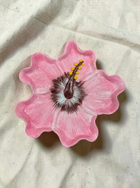 Hand-painted Hibiscus Trinket Dish