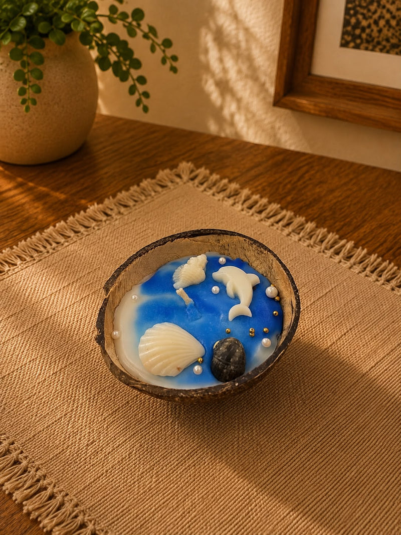 Coconut Shell Ocean Theme Candle