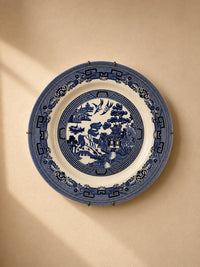 Asian Garden Blue Ceramic Wall Plate