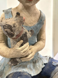 CERAMIC GIRL WITH DOG
