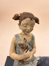 CERAMIC GIRL WITH DOG