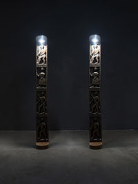 Wooden Vertical Panel with lights [pair]