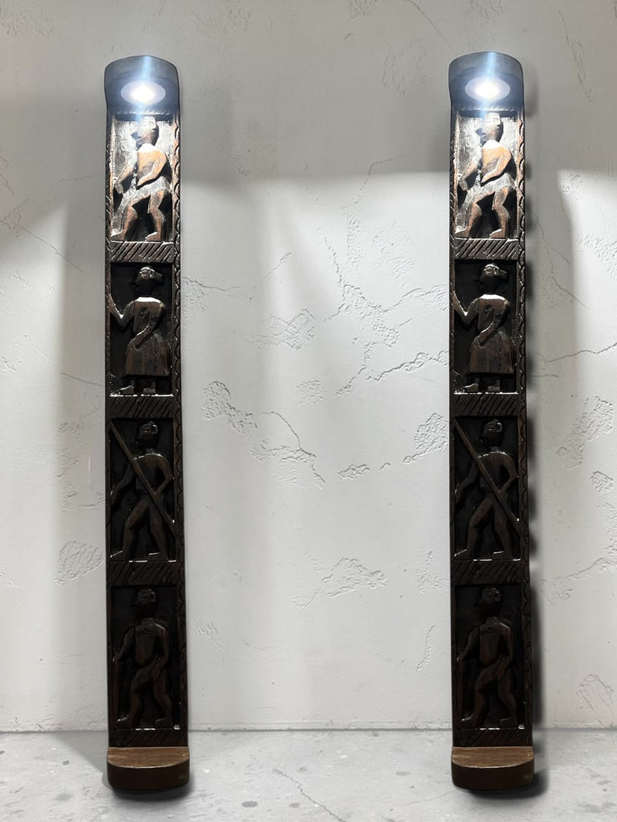 Wooden Vertical Panel with lights [pair]