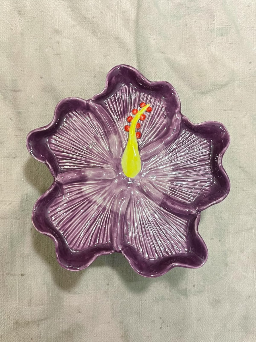 Hand-painted Hibiscus Trinket Dish