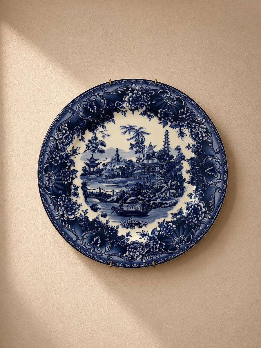 Blue Landscape Ceramic Wall Plate