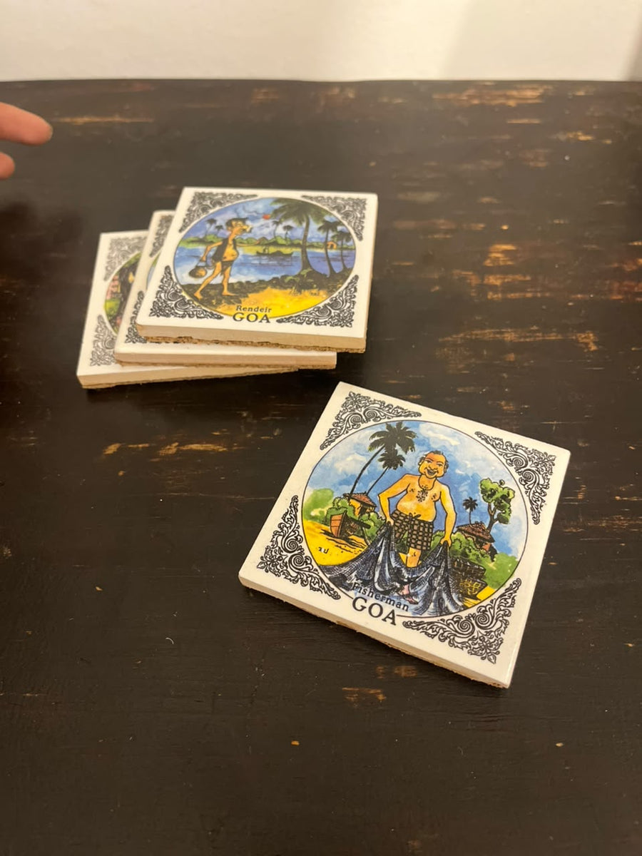 Goa Themed Coaster set of 4 | Souvenier From Goa