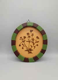 FLOWER PAINTING IN OVAL FRAME SET