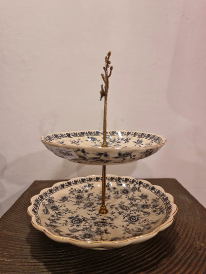 Blue Pottery Cake Stand