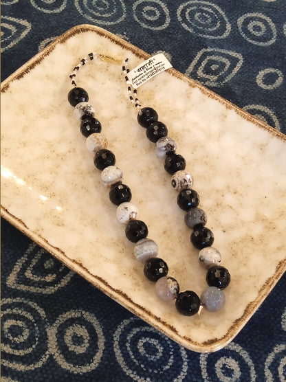 Black and white Onyx Necklace
