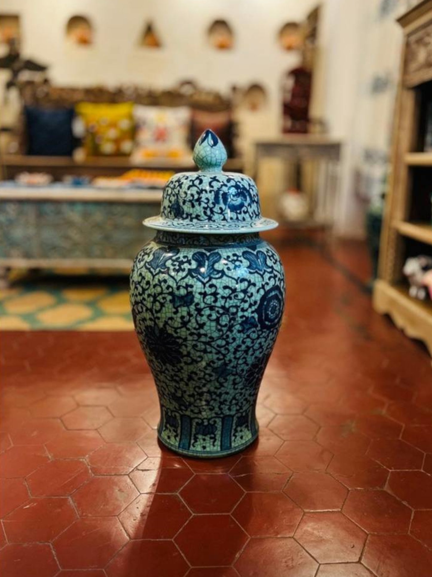 Blue Pottery Jar